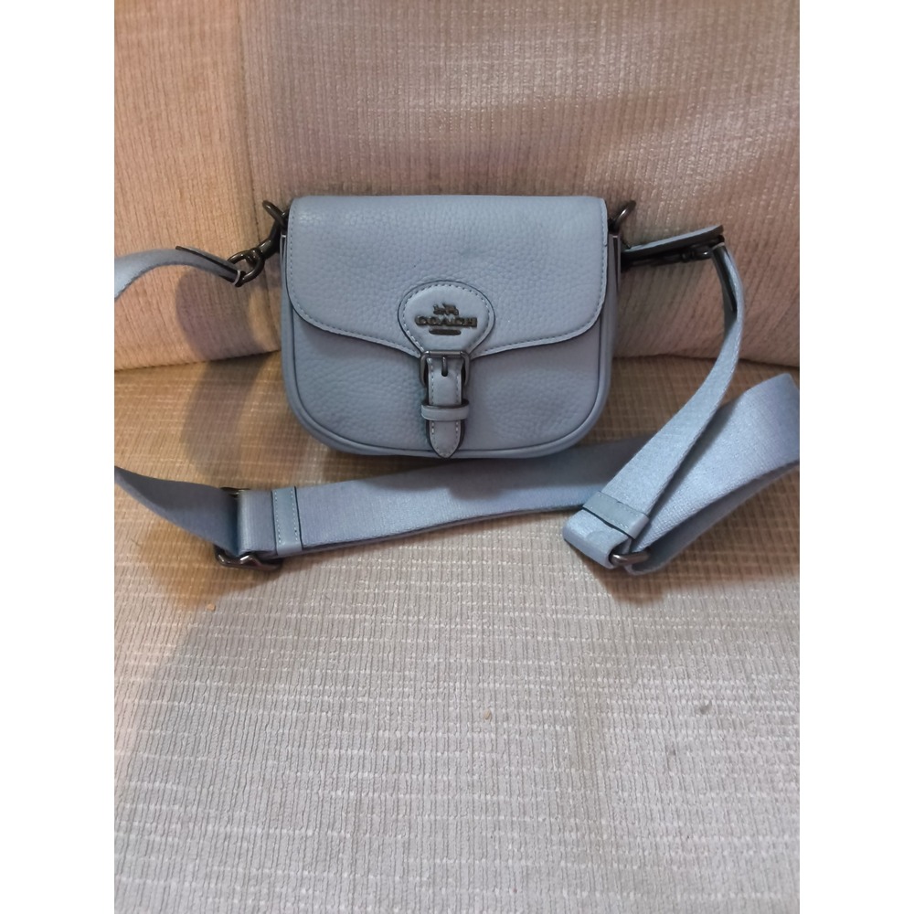 47. Coach Brynn Crossbody Bag Light Blue Pebble Leather Gunmetal M2377-CP001
